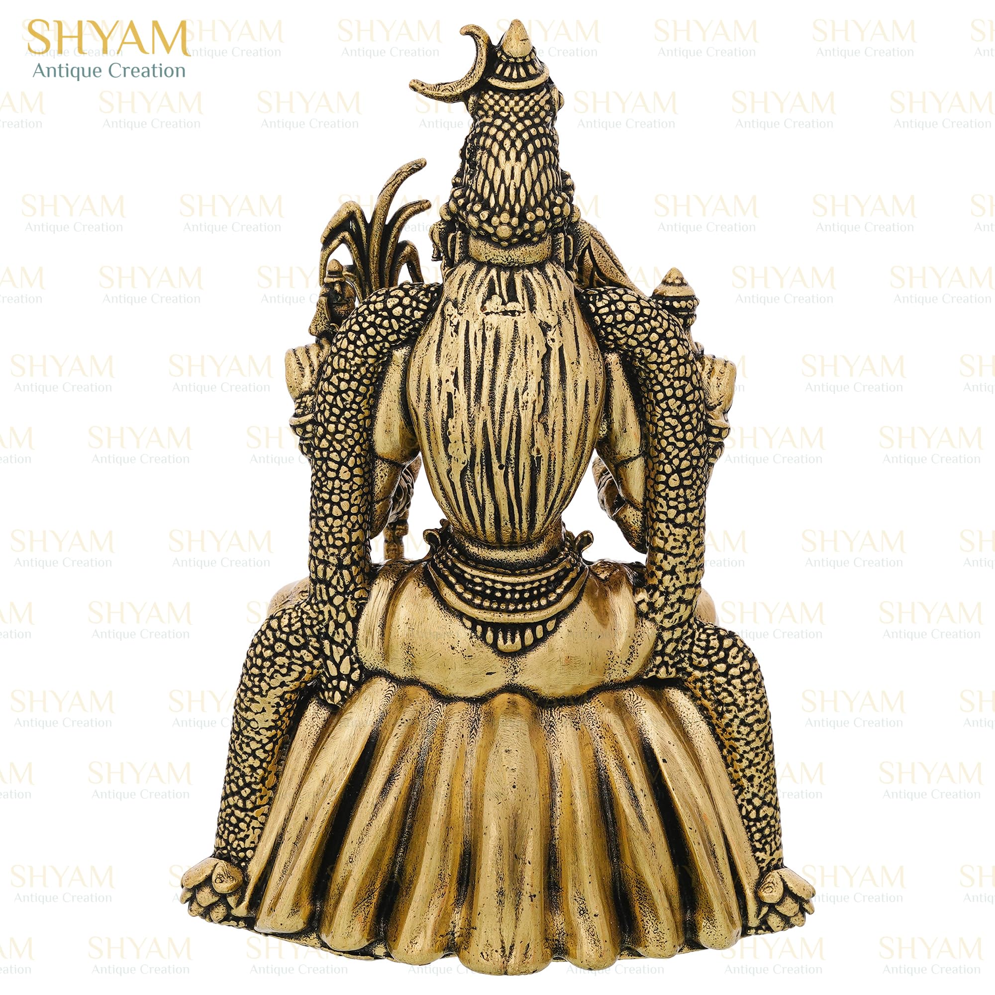 Shyam Antique Creation Brass Tripura Sundari Statue, 3 Inch, Gold Finish Hindu Goddess Idol for Temple Puja and Home Decor - 