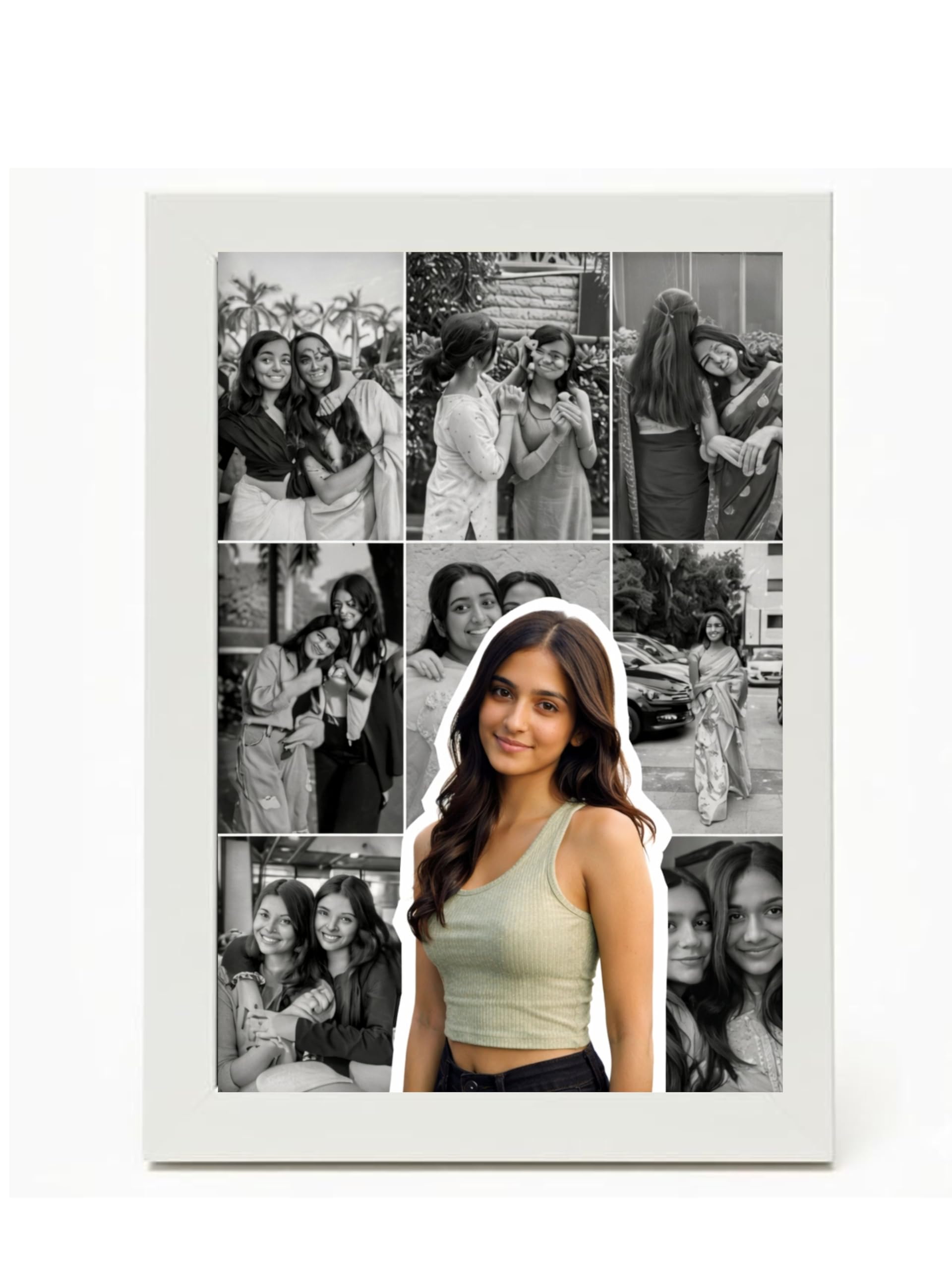 Shyam Baba Customized Photo Collage Frame, A4 Size 8x12 Inches, Wall Mountable Picture Display (16)
