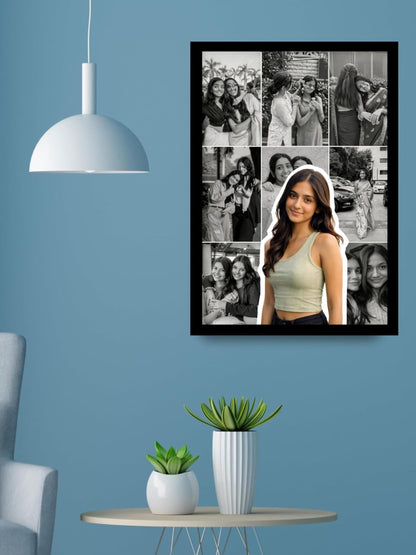 Shyam Baba Customized Photo Collage Frame, A4 Size 8x12 Inches, Wall Mountable Picture Display - front view