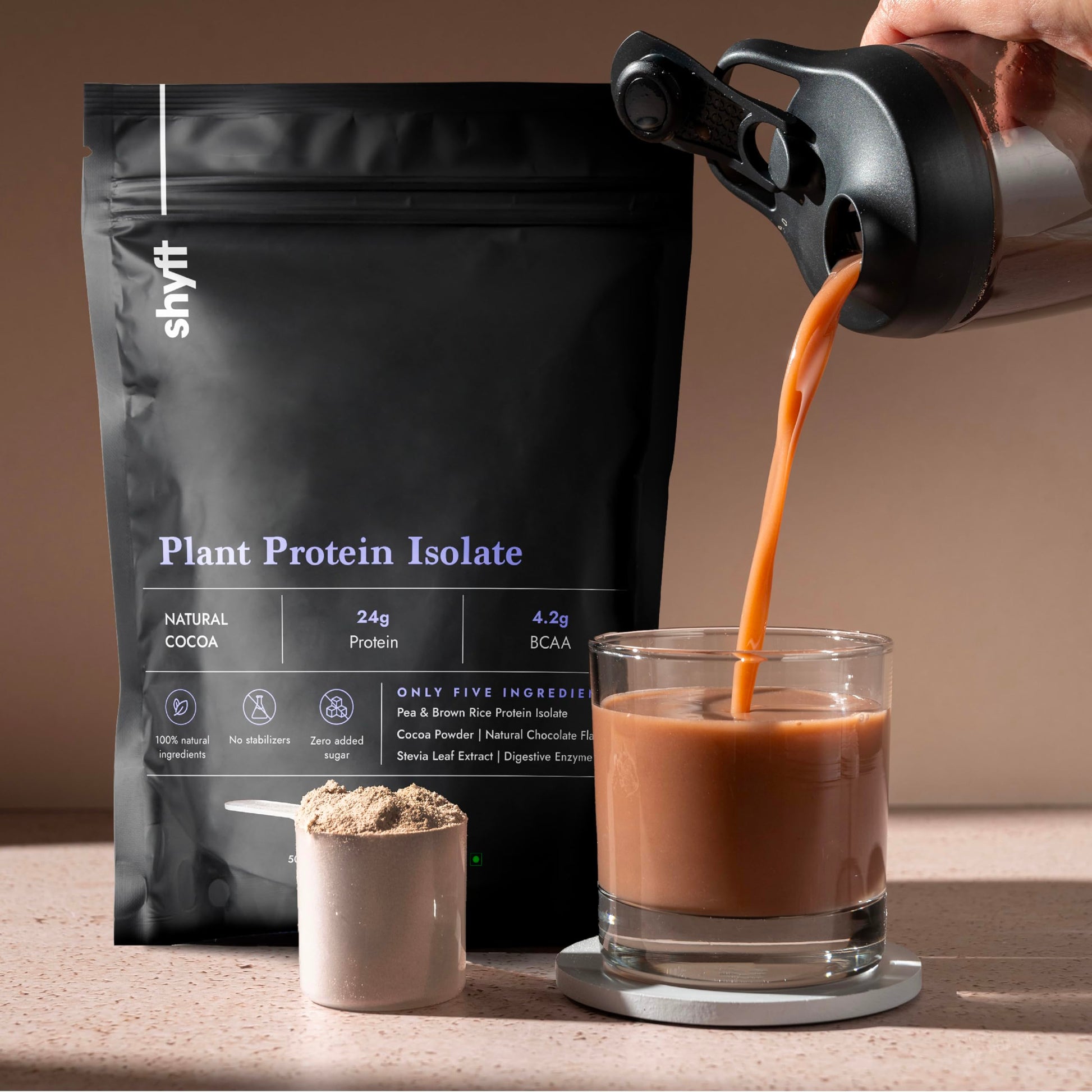 Shyft Plant Protein Isolate Pea Rice Powder, 24g Protein, 4.2g BCAA, No Added Sugar - packaging (16)