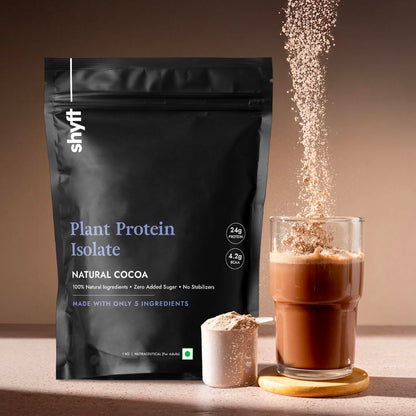 Shyft Plant Protein Isolate Pea Rice Powder, 24g Protein, 4.2g BCAA, No Added Sugar - front view