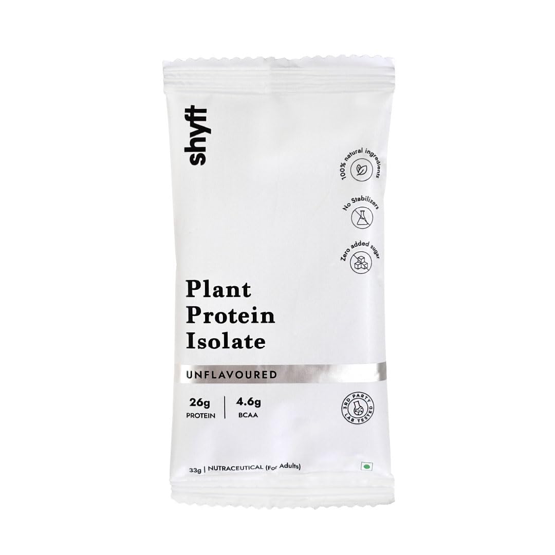 Shyft Plant Protein Isolate Pea Rice Powder, 24g Protein, 4.2g BCAA, No Added Sugar - front view (24)
