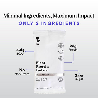 Shyft Plant Protein Isolate Pea Rice Powder, 24g Protein, 4.2g BCAA, No Added Sugar - label detail (27)
