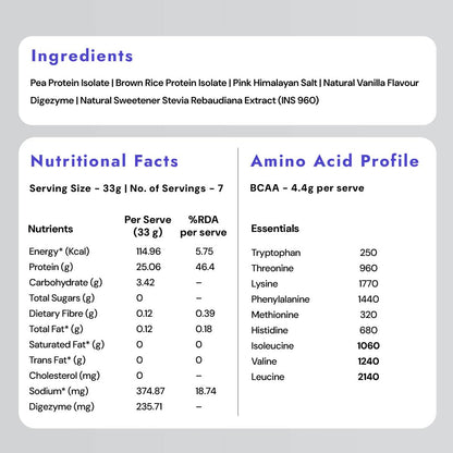 Shyft Plant Protein Isolate Pea Rice Powder, 24g Protein, 4.2g BCAA, No Added Sugar - close-up detail (29)