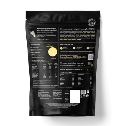 Shyft Plant Protein Isolate Pea Rice Powder, 24g Protein, 4.2g BCAA, No Added Sugar - front view (47)