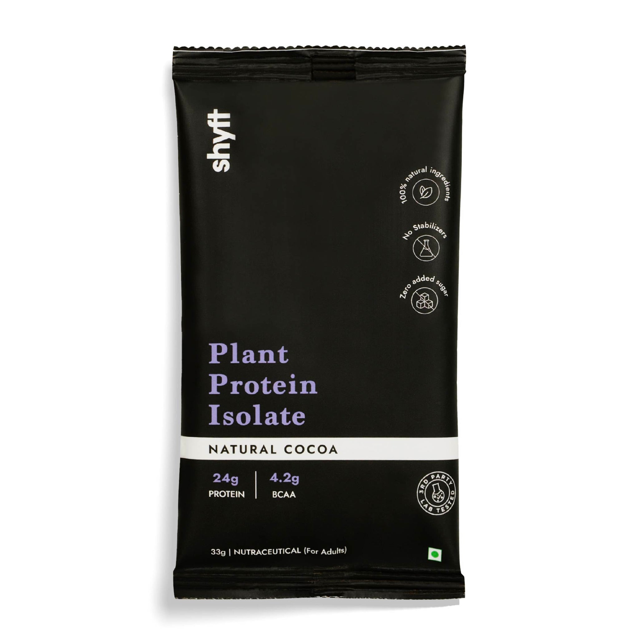 Shyft Plant Protein Isolate Pea Rice Powder, 24g Protein, 4.2g BCAA, No Added Sugar - front view (7)