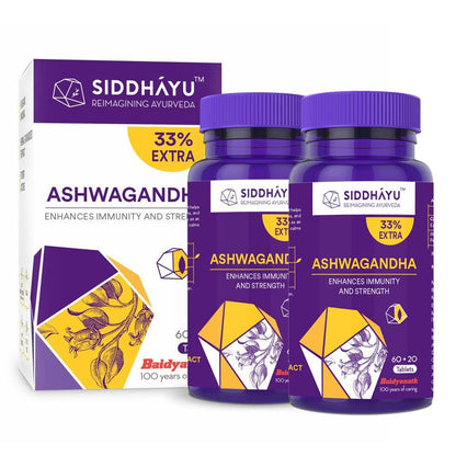 Siddhayu Ashwagandha Tablet | Enhances Immunity and Strength | Rejuvenates Mind & Body | 60 + 20 free Tablets (8)