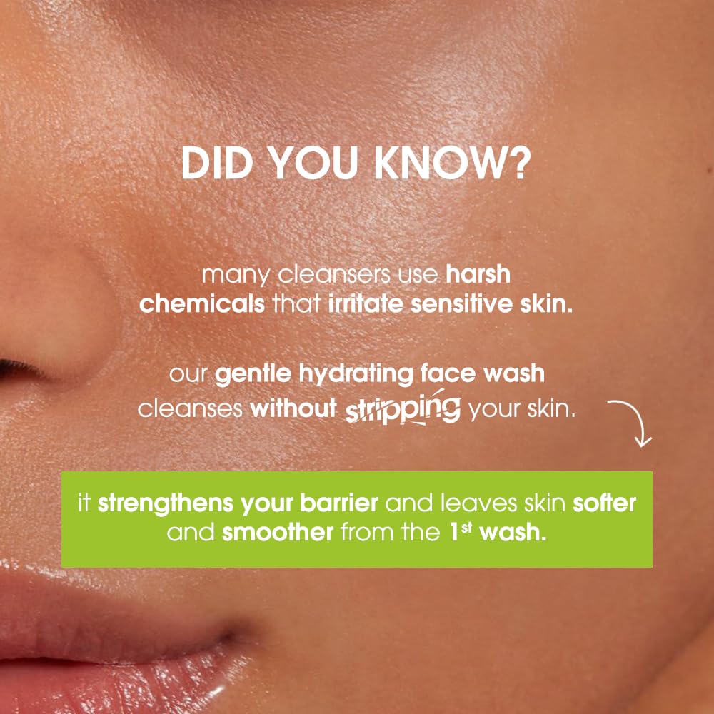 Simple Kind to Skin Refreshing Facial Wash, Soap-Free Gentle Cleanser with Vitamin E and Glycerin, for Sensitive Skin - packa