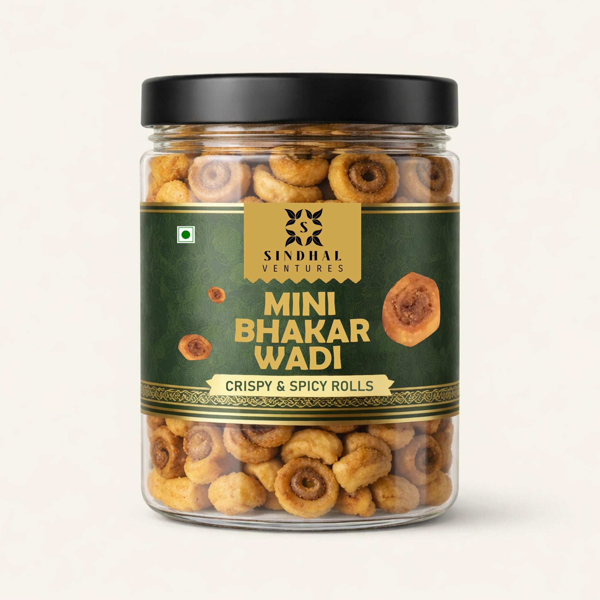 SINDHAL VENTURES Mini Bhakarwadi, Masala Flavor, Vegetarian Snack Mix, Traditional Maharashtrian Delicacy