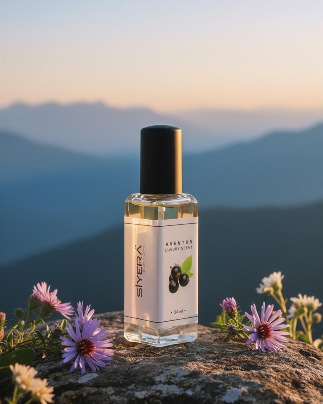 SIYERA breathe in Aventus Eau de Parfum for Men, Pocket Perfume Travel Size, Fresh Fruity Woody - label detail