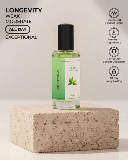 Siyera breathe in Icon Eau de Parfum - Unisex Woody & Spicy Fragrance for Men and Women - back view