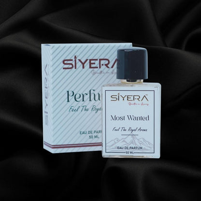 siyera breathe in Most Wanted Eau De Parfum 50ml Unisex Long Lasting Spray - label detail