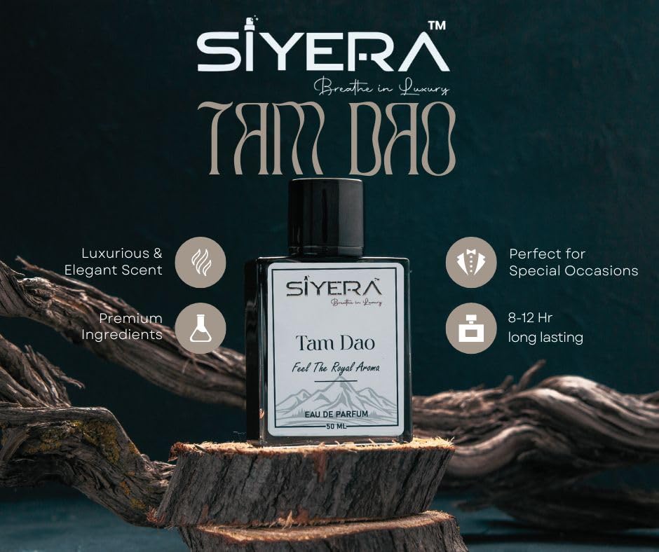 SIYERA Tam Dao Eau de Parfum, Woody Sandalwood Unisex Fragrance, Long Lasting Perfume - front view (8)