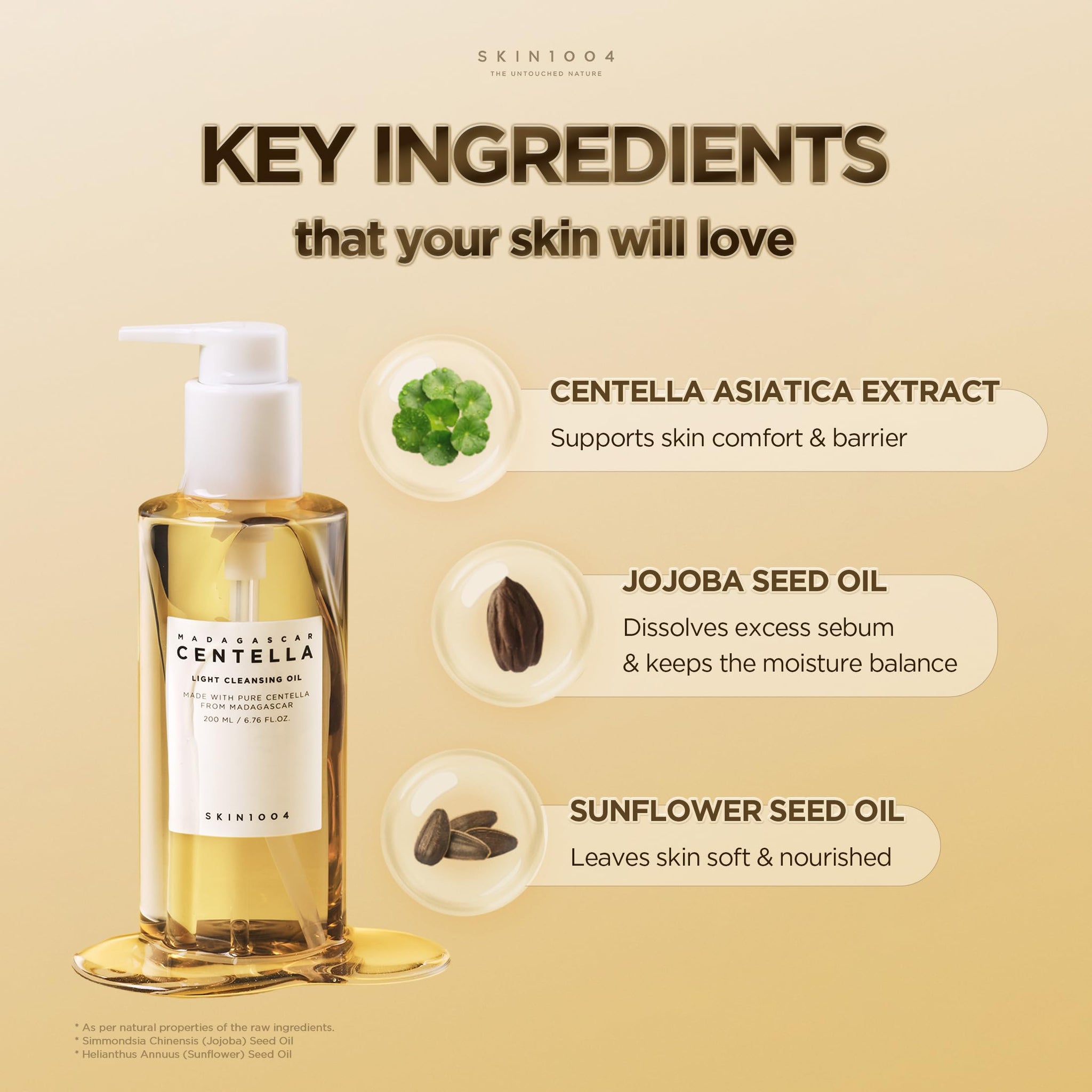 SKIN1004 Madagascar Centella Light Cleansing Oil, Gentle Makeup Remover for All Skin Types, Adult - ingredients panel (13)