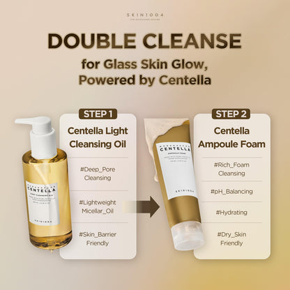 SKIN1004 Madagascar Centella Light Cleansing Oil, Gentle Makeup Remover for All Skin Types, Adult - in use