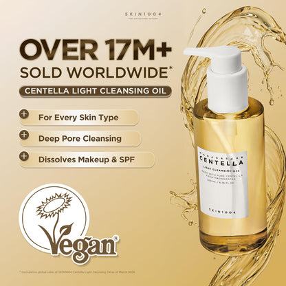 SKIN1004 Madagascar Centella Light Cleansing Oil, Gentle Makeup Remover for All Skin Types, Adult - front view (9)