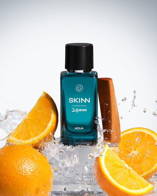 Skinn By Titan 24 Seven Aqua Eau de Parfum, Citrus-Marine Scent, Unisex Modern Fragrance