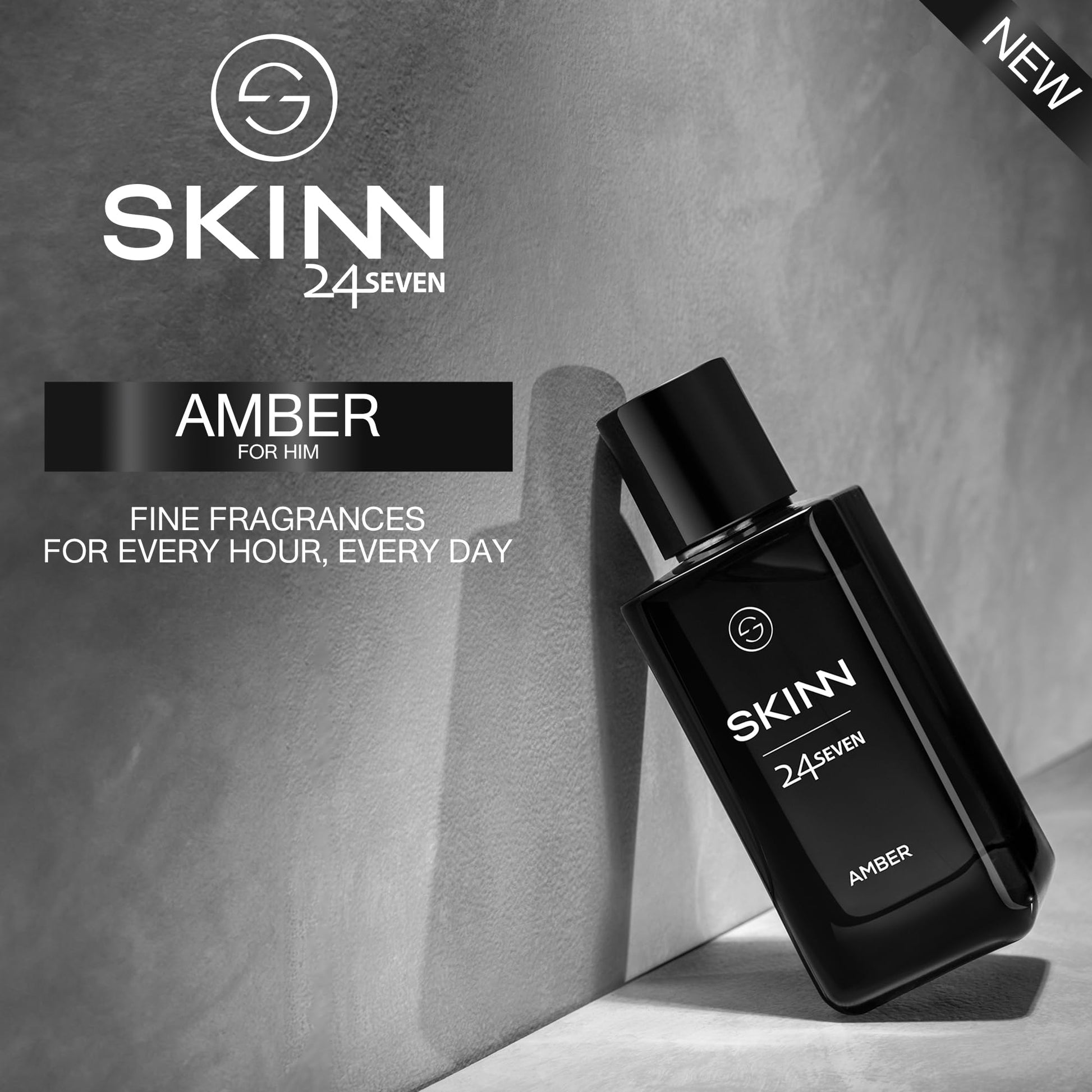 Skinn By Titan 24 Seven Modern Unisex Amber Eau de Parfum, Adult Fragrance, 1 Count - front view
