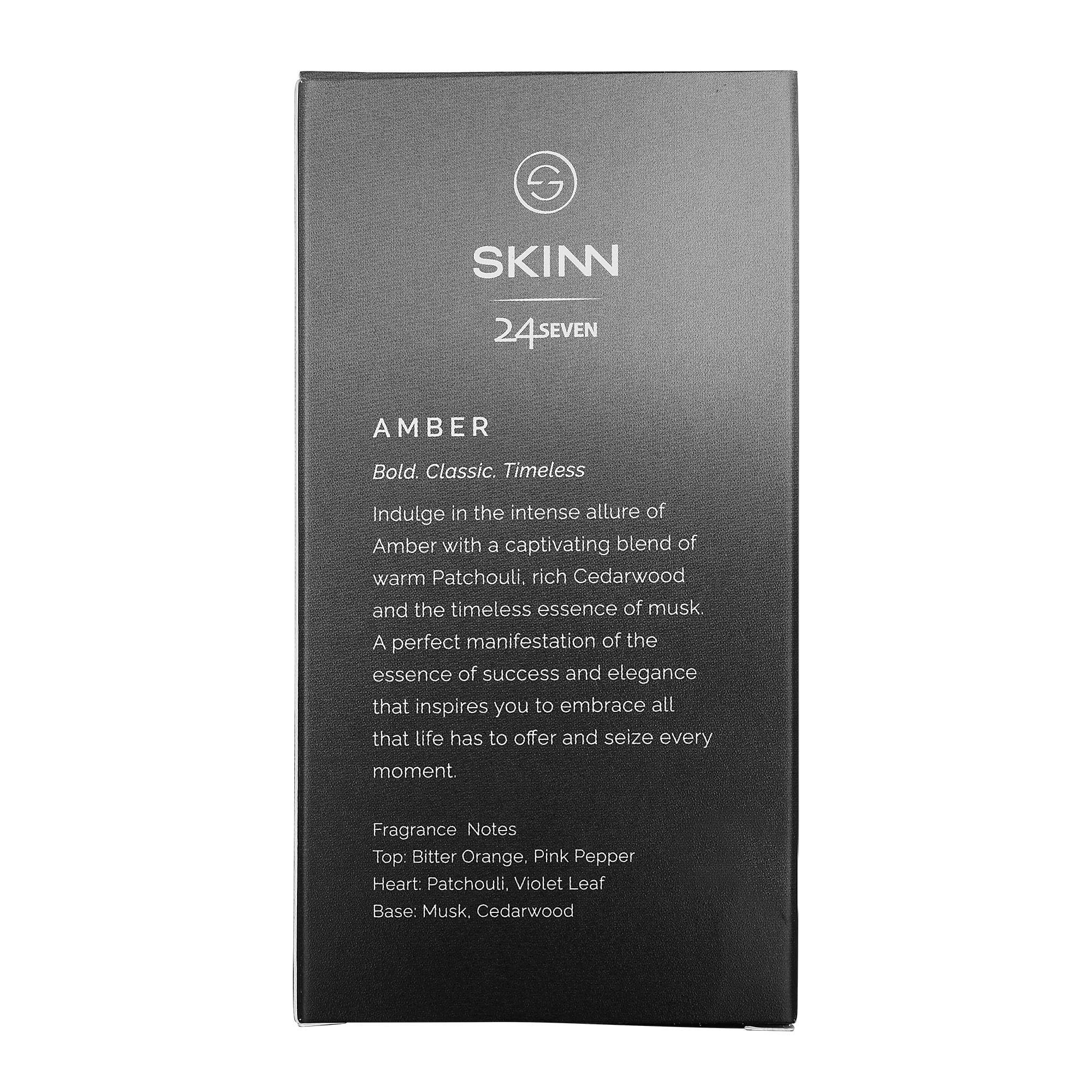 Skinn By Titan 24 Seven Modern Unisex Amber Eau de Parfum, Adult Fragrance, 1 Count - close-up detail