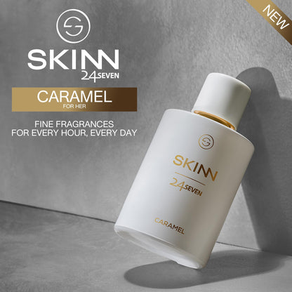 Skinn By Titan 24Seven Caramel Eau De Parfum for Women, 100ml, Modern Fragrance - front view