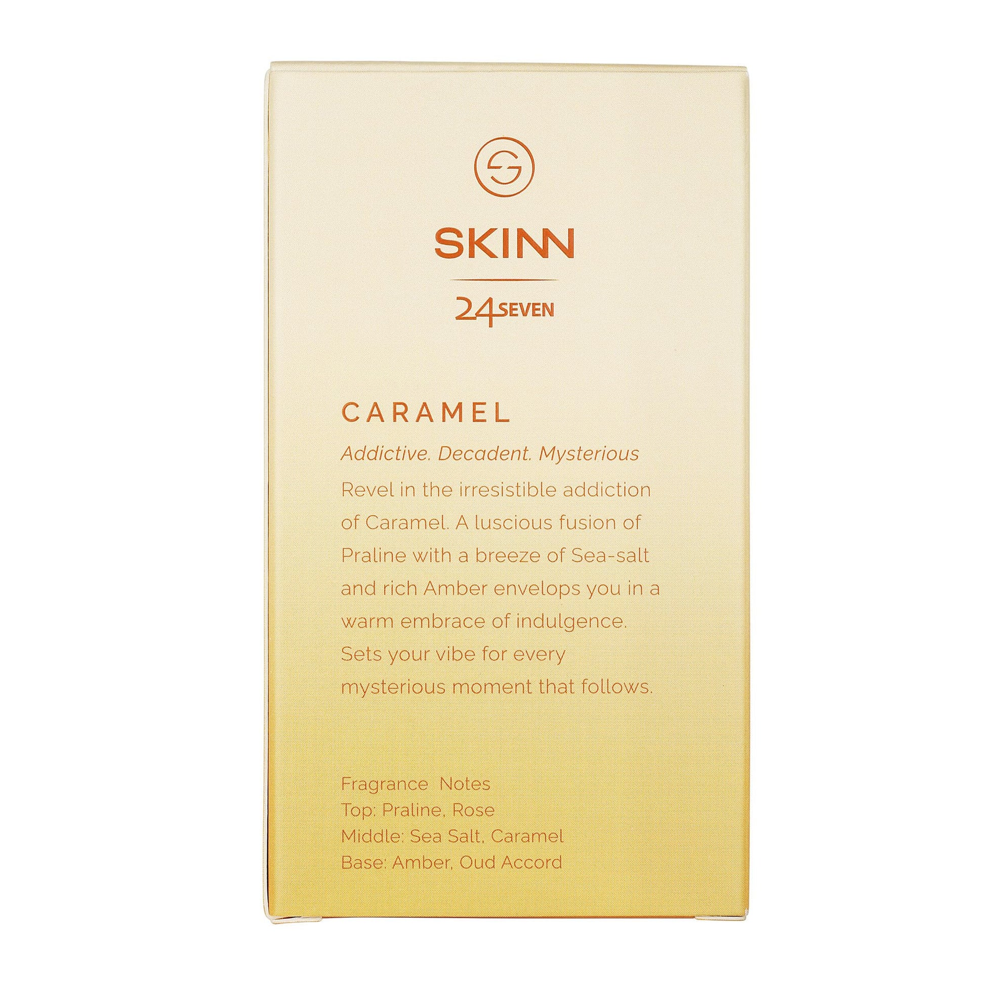 Skinn By Titan 24Seven Caramel Eau De Parfum for Women, 100ml, Modern Fragrance - close-up detail