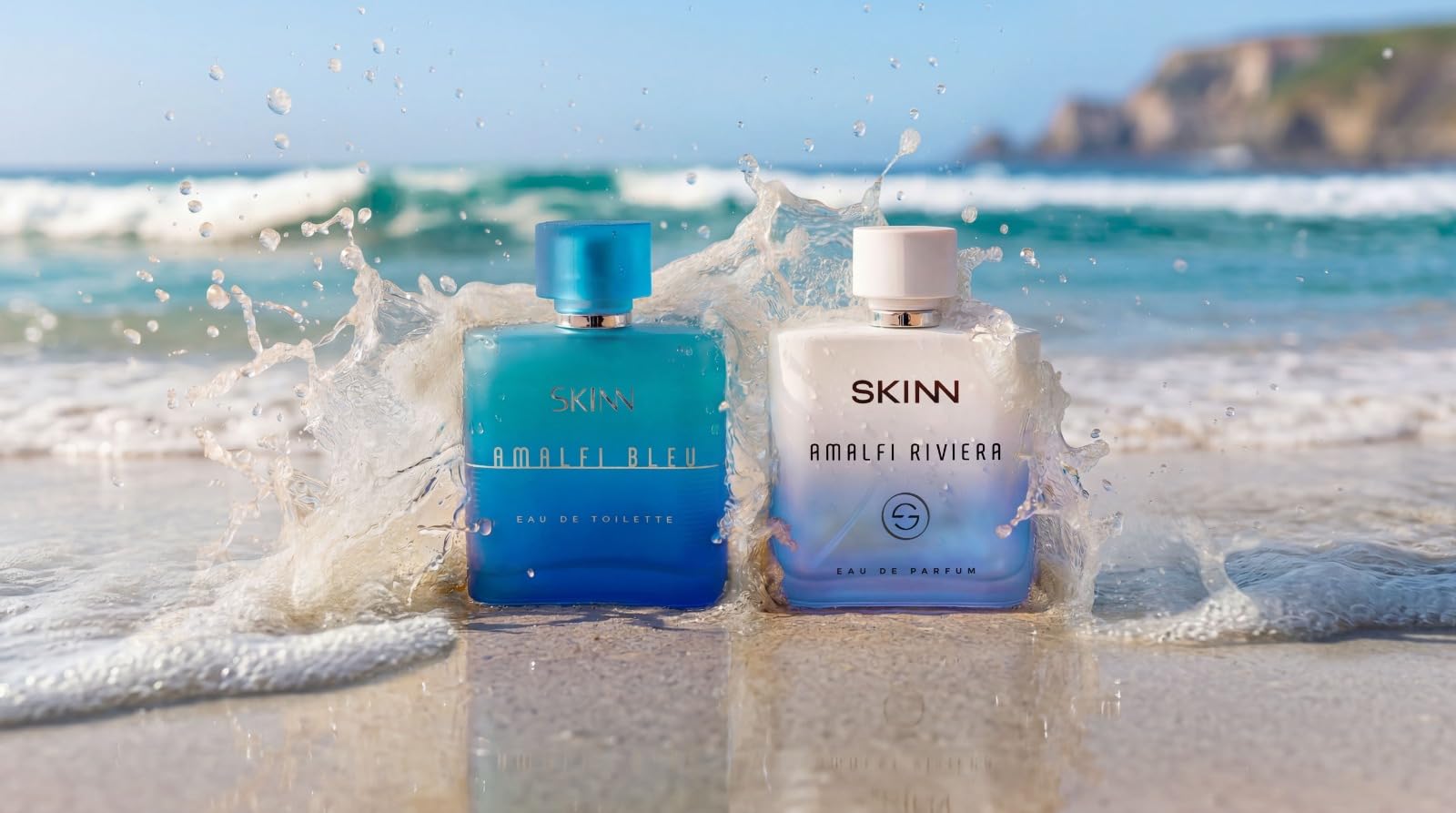 Skinn By Titan Amalfi Riviera Eau de Parfum, 90ml, Unisex, Citrus-Marine Fragrance - front view