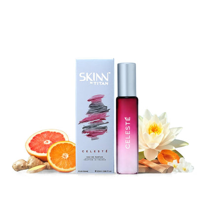 Skinn By Titan Celeste Eau de Parfum, 20ml, Floral Fruity Fresh Fragrance for Women