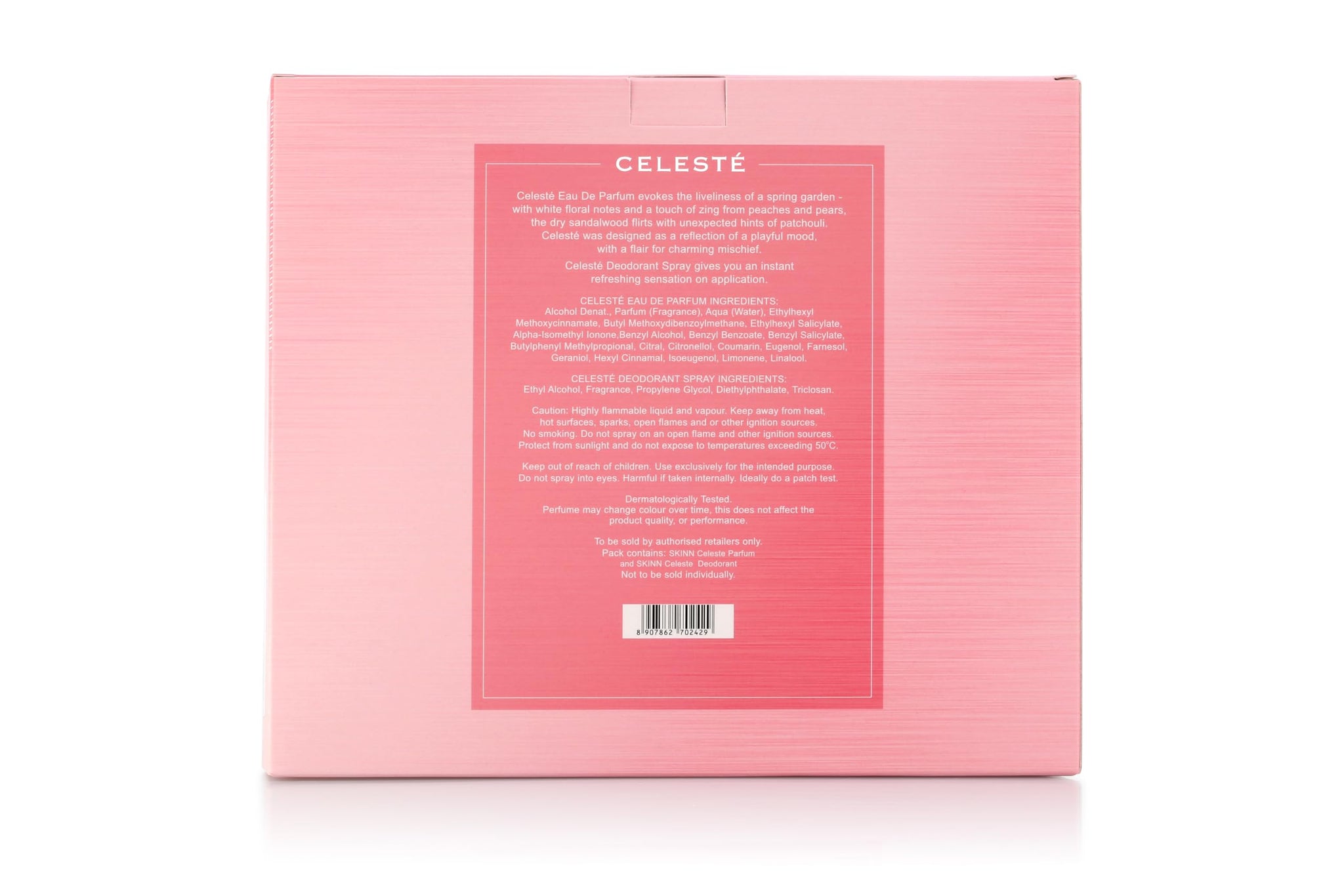 Skinn by Titan Celeste EDP & Deo Gift Pack for Women, 50ml + 75ml, Pink, Modern Style - front view