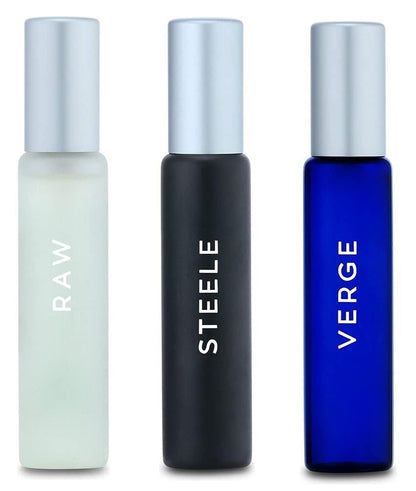 Skinn By Titan Classic Men's Eau de Parfum Gift Set, 20ml, 3-Pack: RAW, STEELE, VERGE - front view