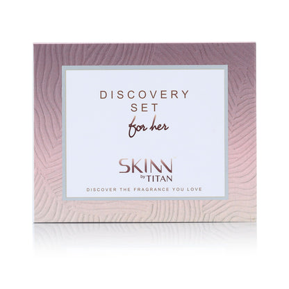 Skinn By Titan Discovery Kit of 5 Eau de Parfum Minis, 2 ml Each, Celeste Nude Sheer Pristine Amalfi Bleu, Women Gift Set - f