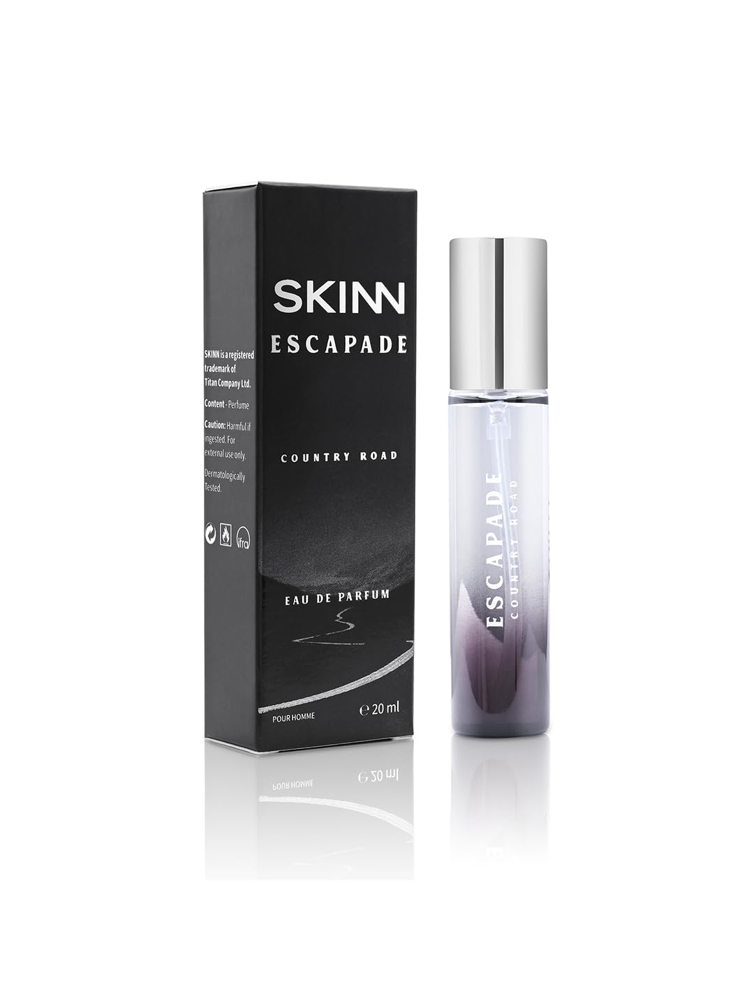 Skinn By Titan Escapade Country Road Men's Eau de Parfum, 20ml Spray, Designed by International Perfumers