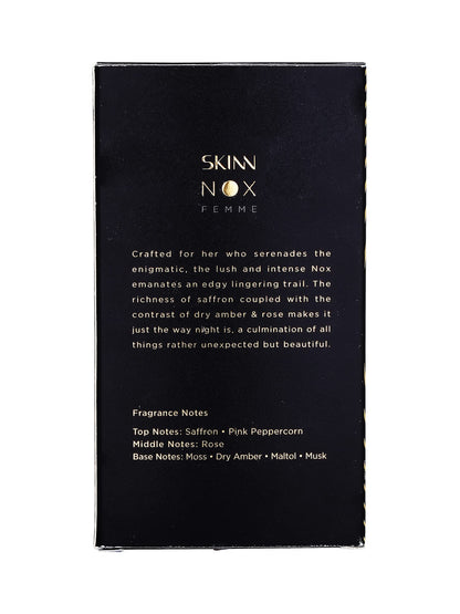 Skinn By Titan Liquid Nox Femme Eau de Parfum for Women, Modern Fragrance, French Crafted - ingredients panel