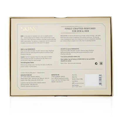Skinn By Titan Raw & Celeste Eau De Parfum Gift Set, 25ml x 2, Unisex, Modern, IFRA Certified - packaging