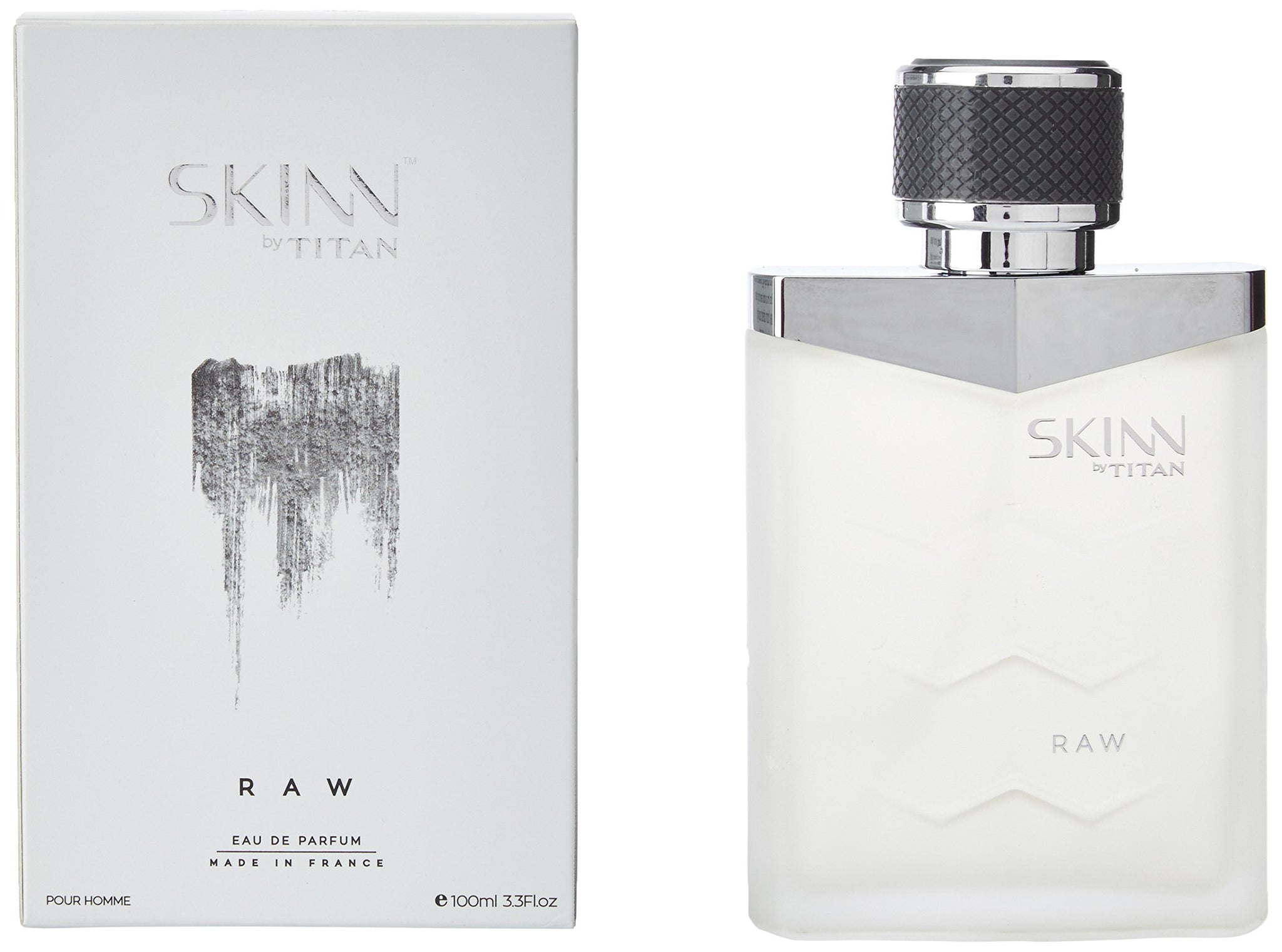 Skinn By Titan Raw Eau de Parfum for Men, 100ml Spray, Fruity Woody Scent, Modern Style - packaging