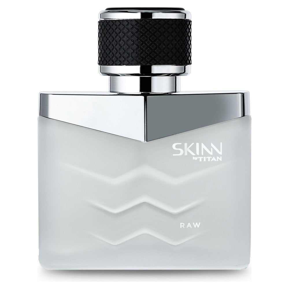 Skinn By Titan Raw Eau de Parfum for Men, 50ml Spray, Woody Cologne with Bergamot and Patchouli - front view