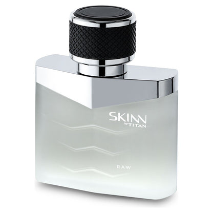 Skinn By Titan Raw Eau de Parfum for Men, 50ml Spray, Woody Cologne with Bergamot and Patchouli - packaging
