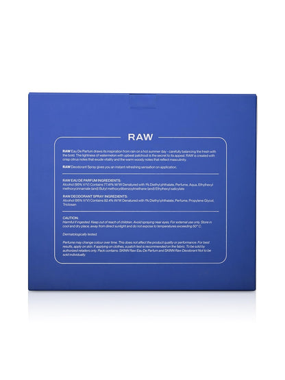 Skinn By Titan Raw EDP & Deodorant Gift Pack for Men, 50ml + 75ml, Silver Set - front view