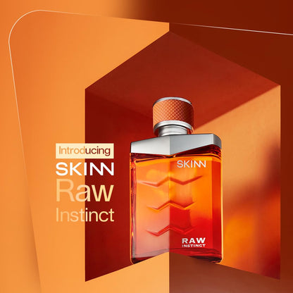 Skinn By Titan Raw Instinct Eau de Parfum, 100ml, Men's Fragrance, Aromatic Spicy Woody - front view