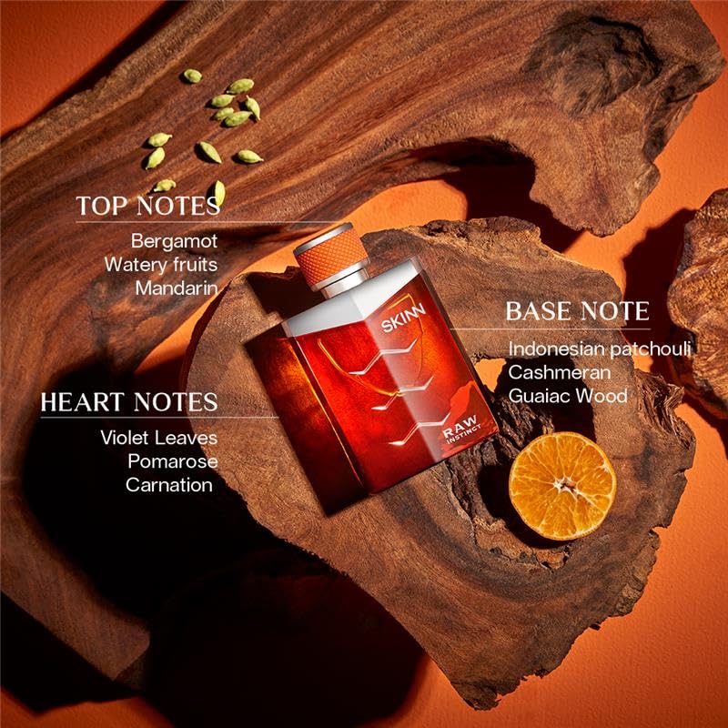 Skinn By Titan Raw Instinct Eau de Parfum, 100ml, Men's Fragrance, Aromatic Spicy Woody - back view