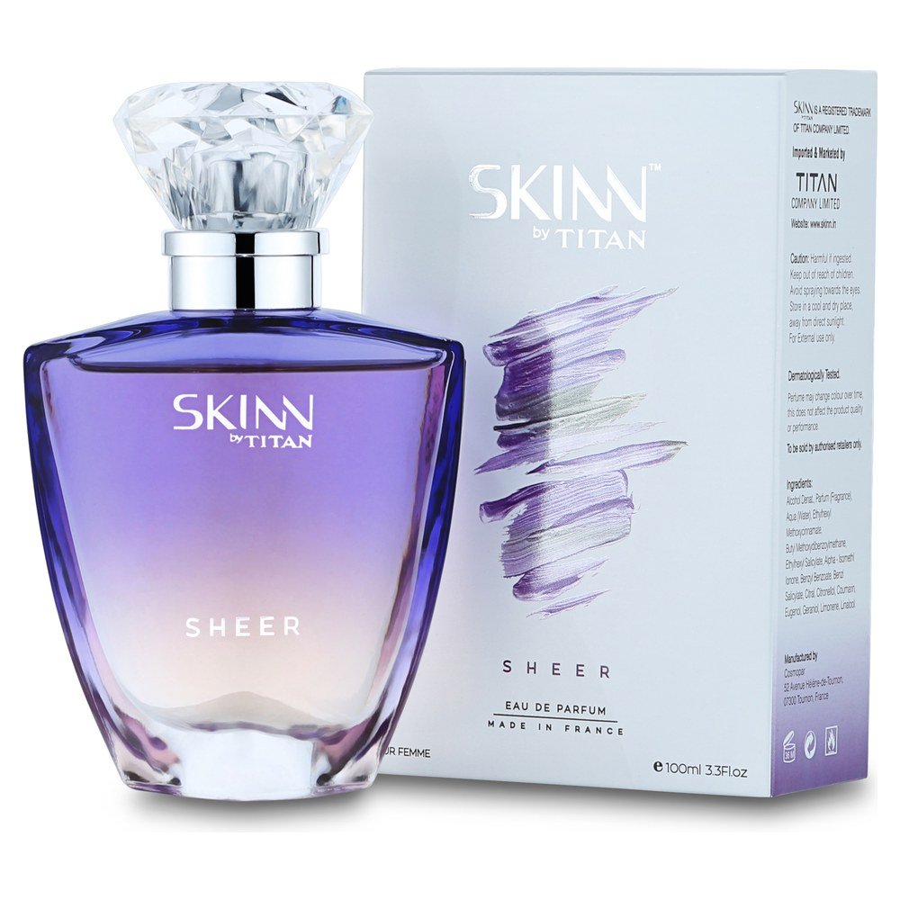 Skinn By Titan Sheer Eau de Parfum, 100ml, Women's Fragrance, Modern Style, Floral Fruity Fresh Notes