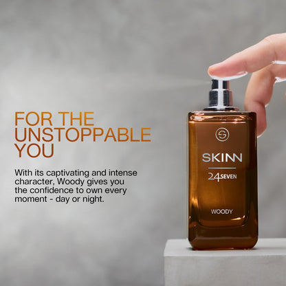 Skinn By Titan Skinn 24 Seven Woody Eau de Parfum, Unisex Fragrance, IFRA Compliant - back view