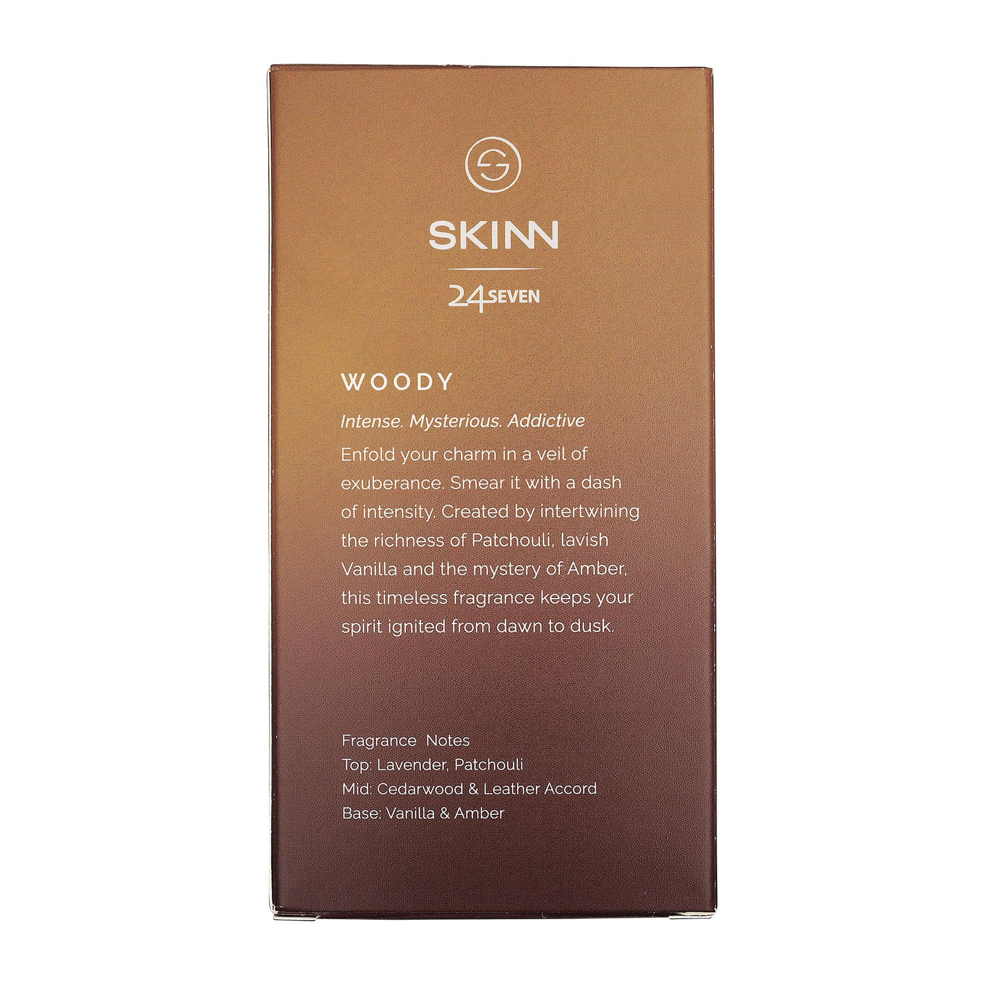 Skinn By Titan Skinn 24 Seven Woody Eau de Parfum, Unisex Fragrance, IFRA Compliant - close-up detail