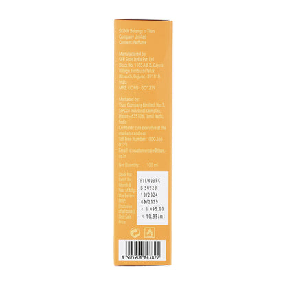 Skinn By Titan Skinn Tales Vanilla Eau de Parfum for Women, 100ml, Floral Fruity Musk Scent - ingredients panel
