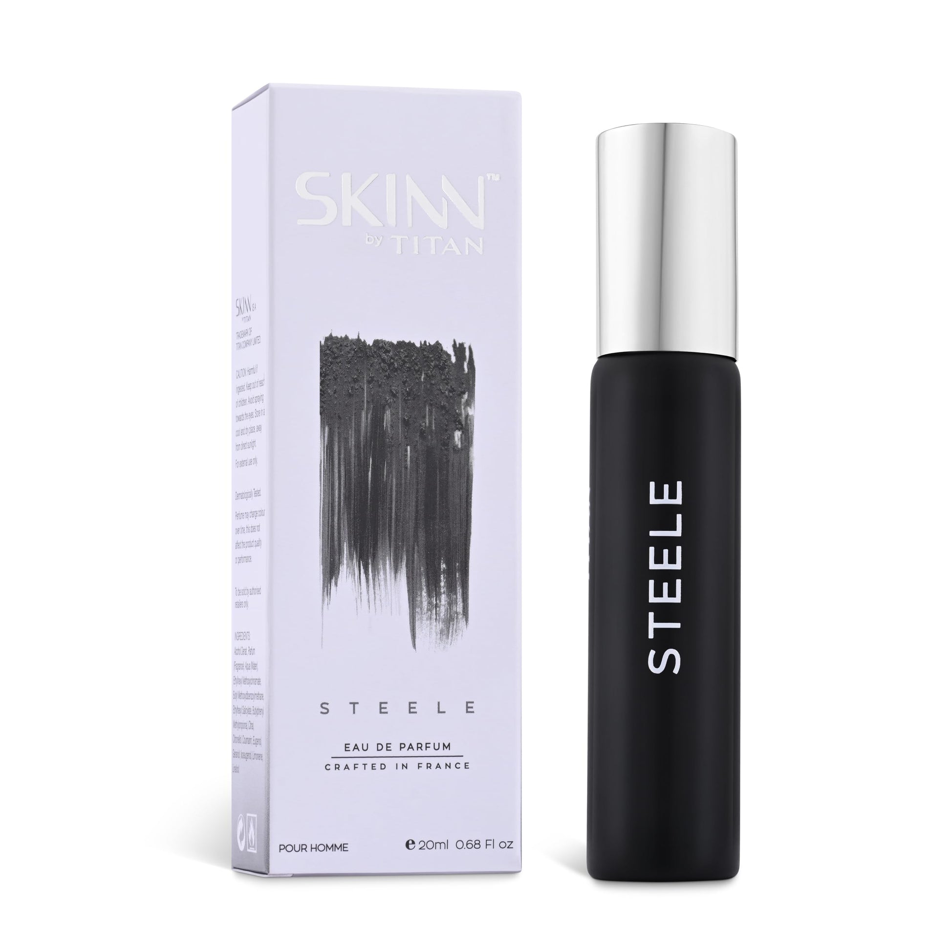 Skinn By Titan Steele Perfume for Men, 20ml, Eau de Parfum, Modern Fragrance with IFRA Certification