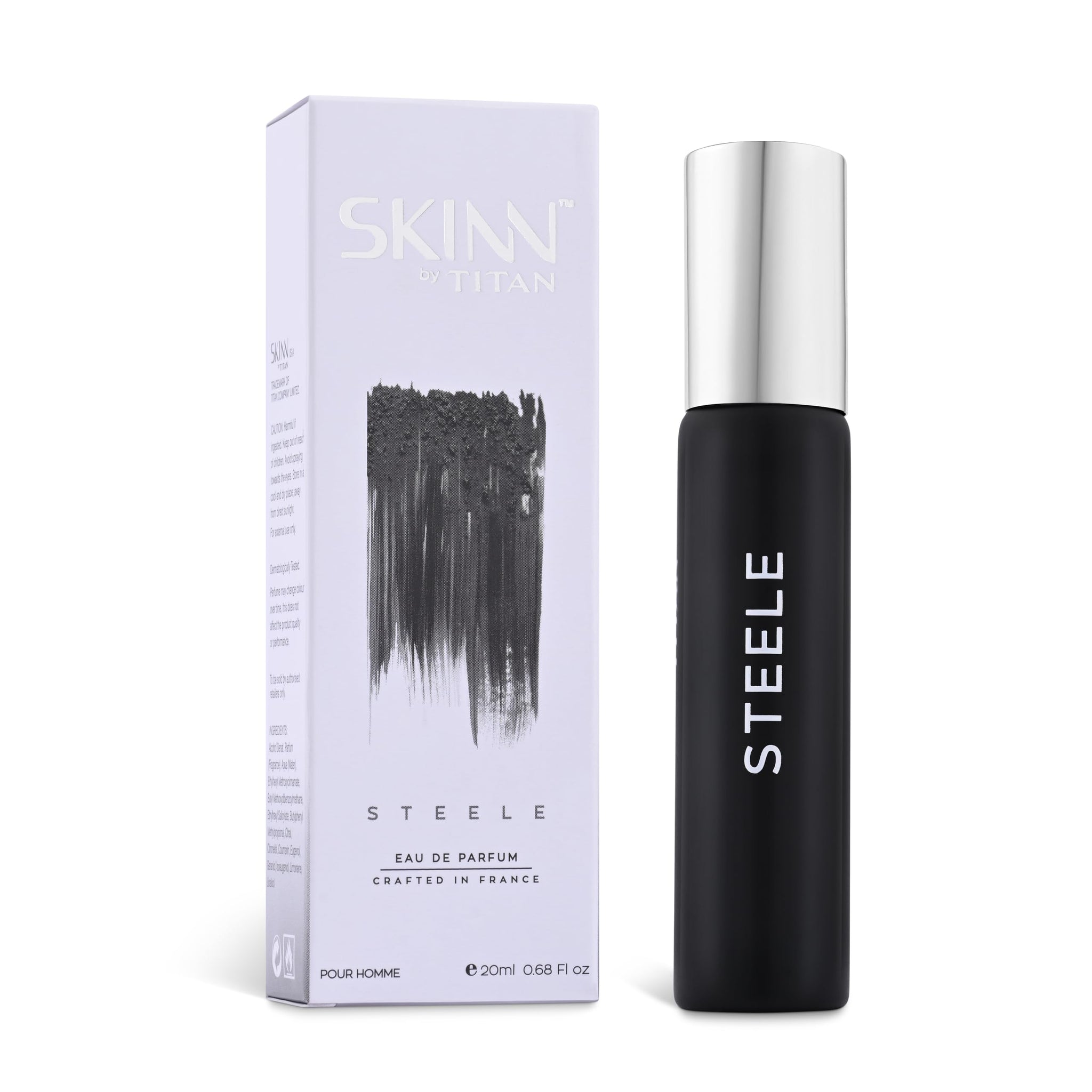 Skinn By Titan Steele Perfume for Men, 20ml, Eau de Parfum, Modern Fragrance with IFRA Certification