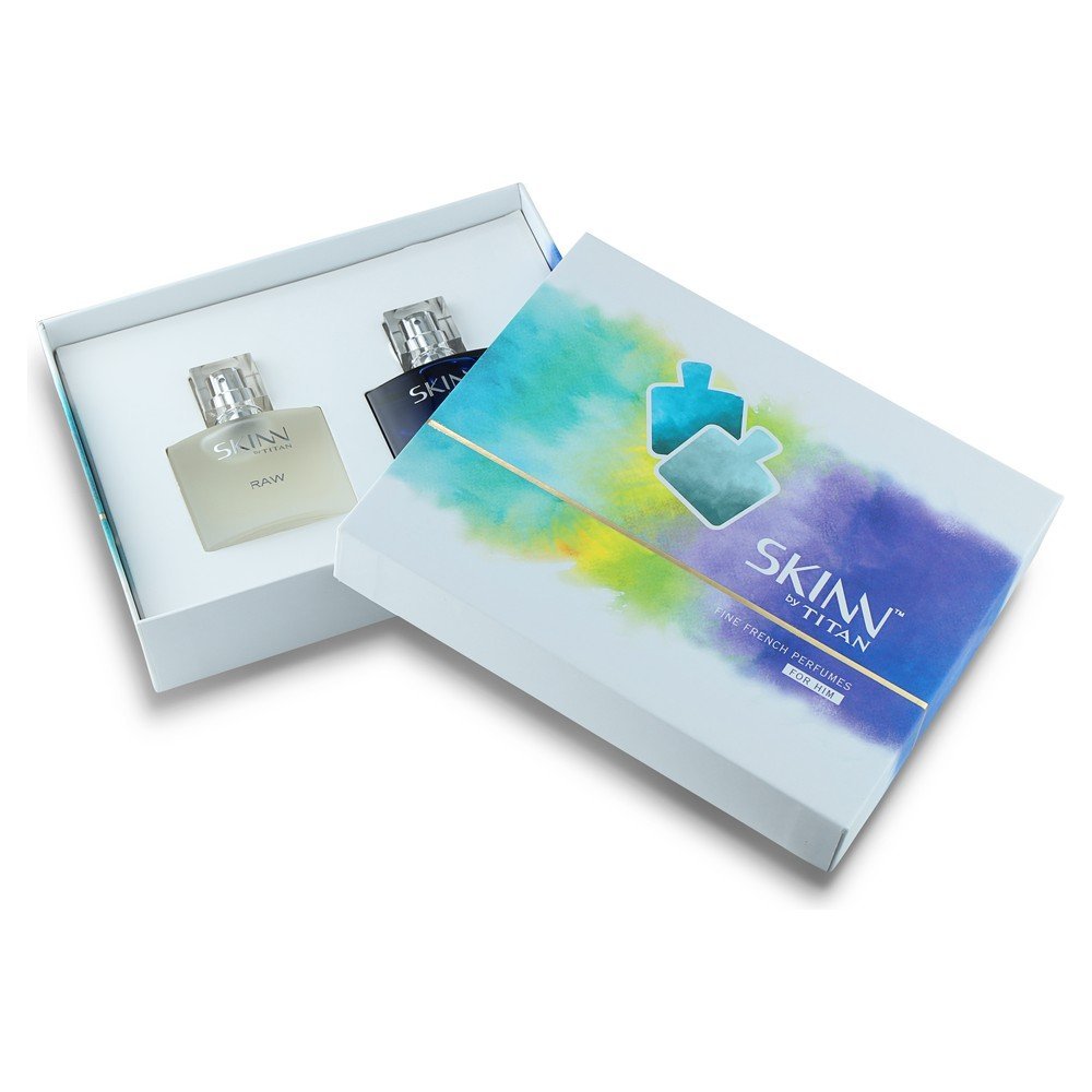 Skinn By Titan Verge & Raw Long Lasting Men's Cologne, 25ml Eau de Parfum Twin Pack - label detail