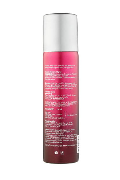 Skinn By Titan Women Celeste Deodorant Spray, Beauty, IFRA-Certified, Dermatologically Tested - front view