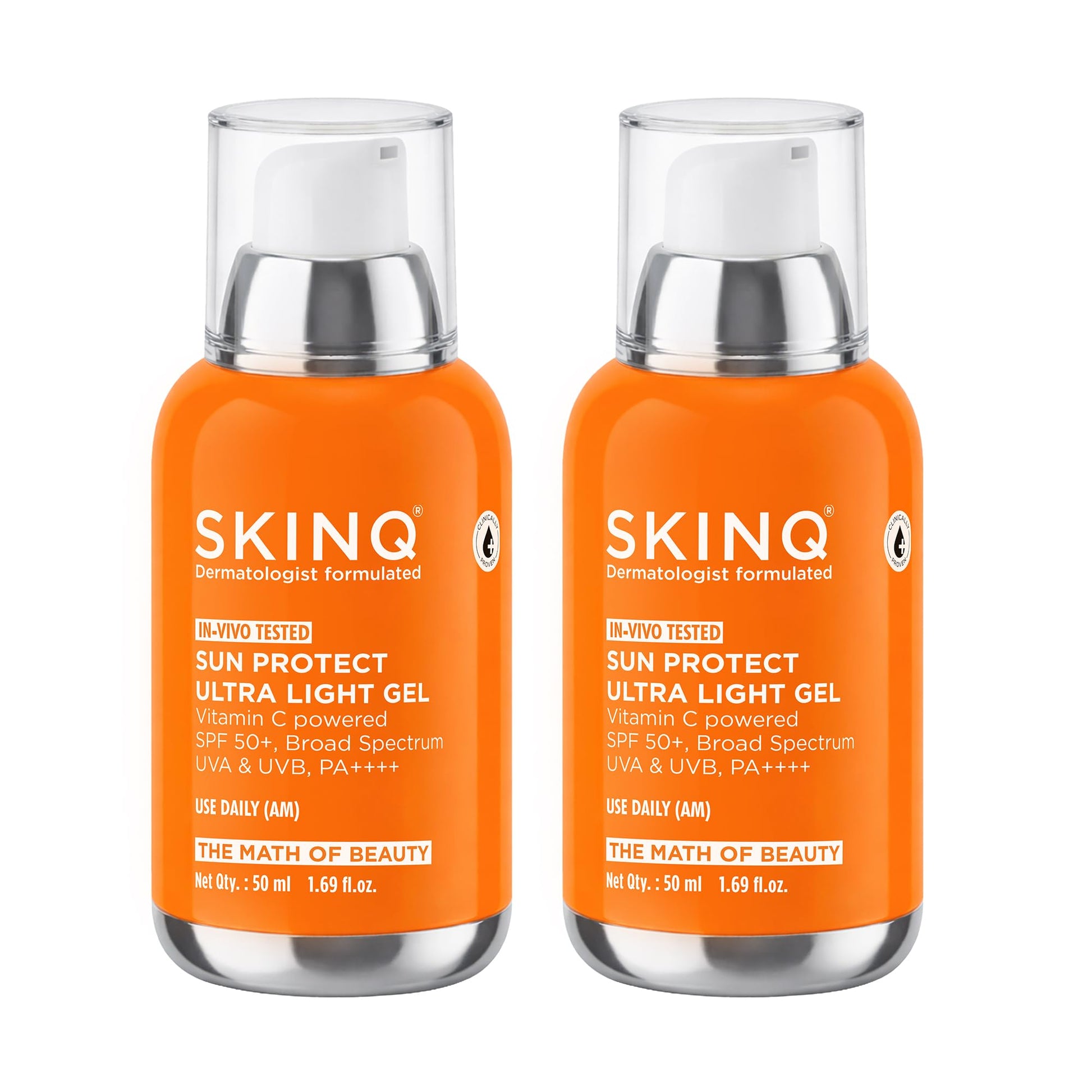 SKINQ Sun Protect Ultra Light Gel Sunscreen SPF 50+ PA++++ Vitamin C, Dermat Formulated (10)