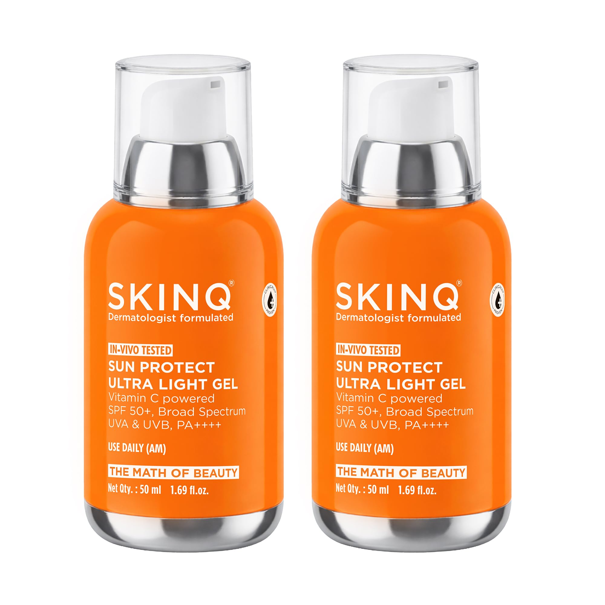 SKINQ Sun Protect Ultra Light Gel Sunscreen SPF 50+ PA++++ Vitamin C, Dermat Formulated (10)