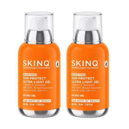 SKINQ Sun Protect Ultra Light Gel Sunscreen SPF 50+ PA++++ Vitamin C, Dermat Formulated (10)